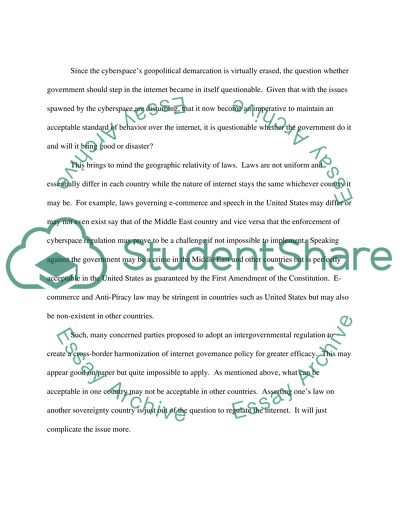 Government Regulation of the Internet