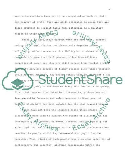 Militarys last barrier to Equality