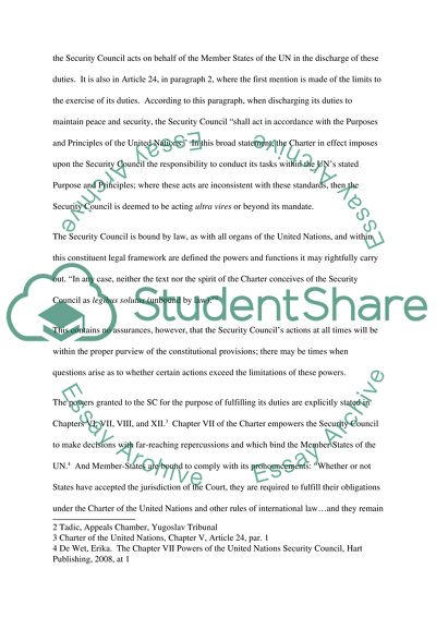 Limits to the Power of the Security Council