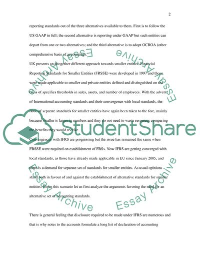 Alternative GAAP for Smaller Entities