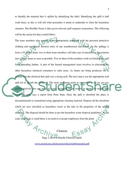 Managing Hazardous Material Spillage