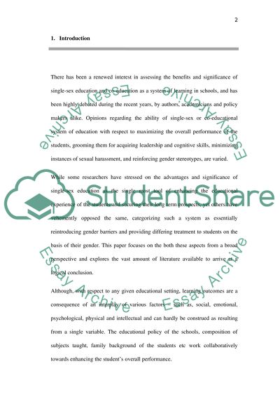 Single-Sex Education and Co-Education