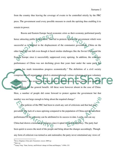 Chinese Politics: The 1989 Protests in Tiananmen Square