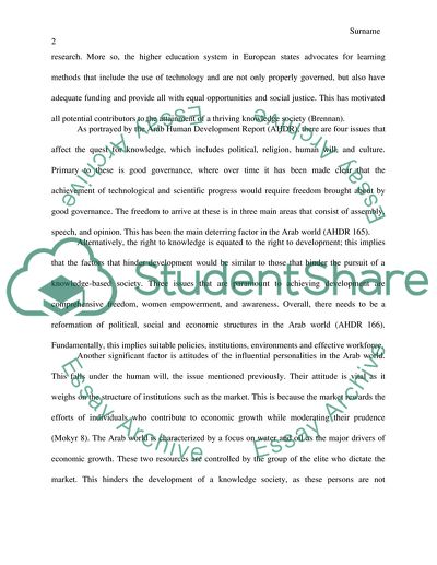 The Problem Of Turning Of The Arab World Into A Knowledge Society