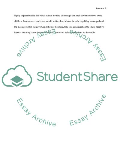 Ethics in Advertising to Children