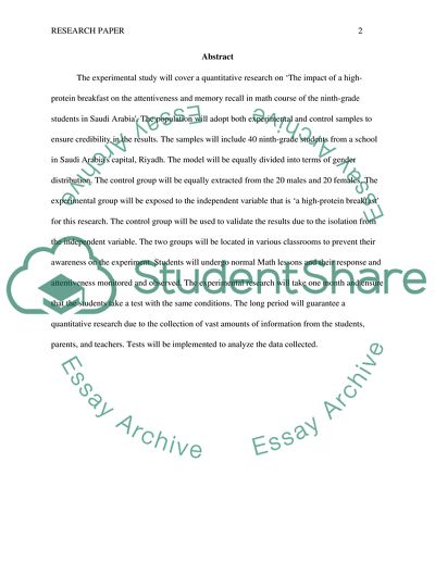 Impact of a High-Protein Breakfast on Memory Recall in Maths Course of the Ninth Grade Students