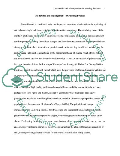 Leadership and Management for Nursing Practice