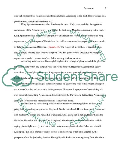 The Qualities of Ideal Leader, Heros in Trojan War: Hector versus Agamemnon