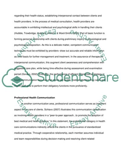 Efficacy of Personal and Professional Communication