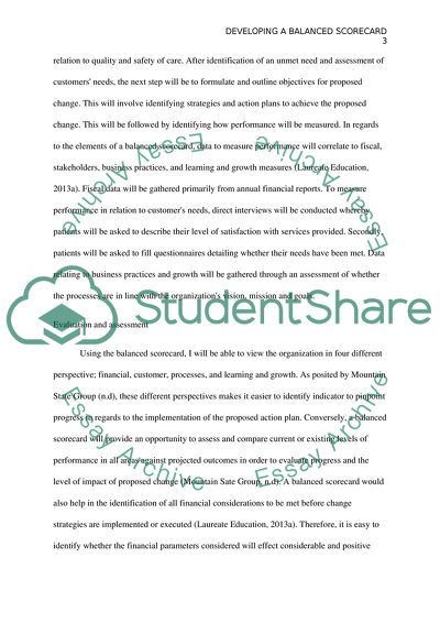 Developing a Balanced Scorecard