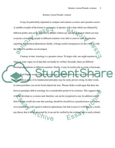 Science versus Pseudo- science