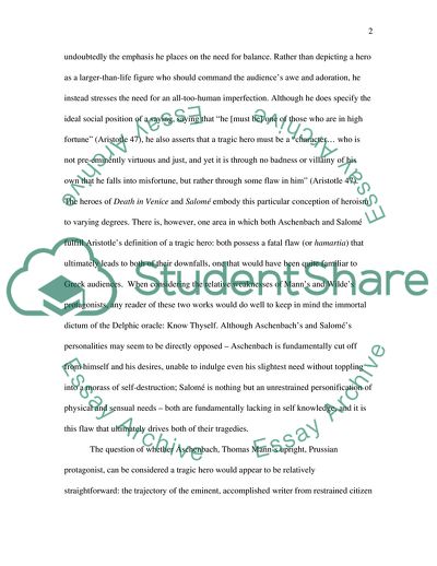 Self-Knowledge and the Heros Tragedy in Death in Venice and Salom