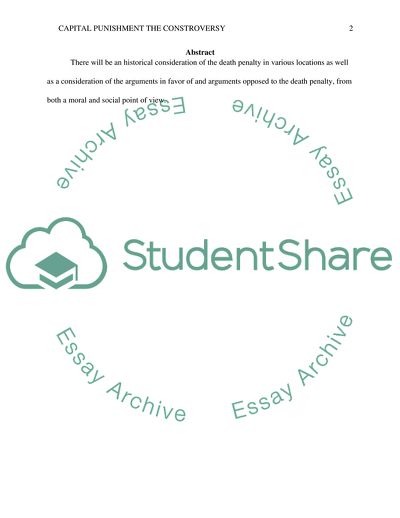 Capital Punishment the Controversy