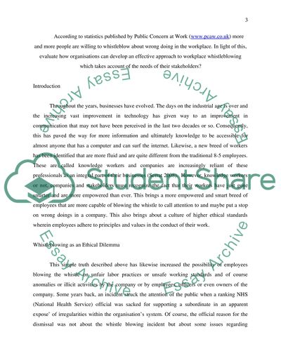 Ethics and Whistleblowing