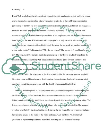 Topic is about Bartleby: A Story of Wall Street. and poems