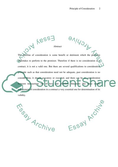 Principle of Consideration