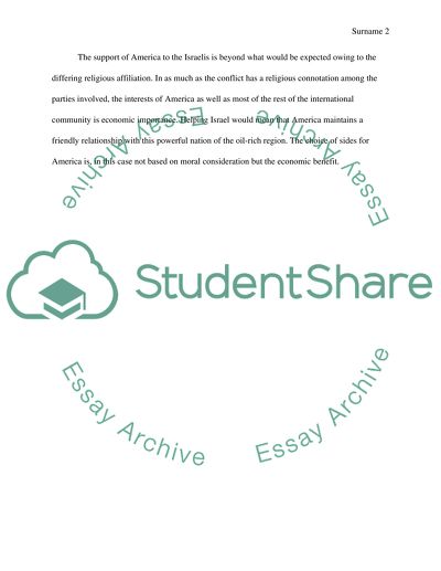 Americas Side in the Israel-Palestine Conflict