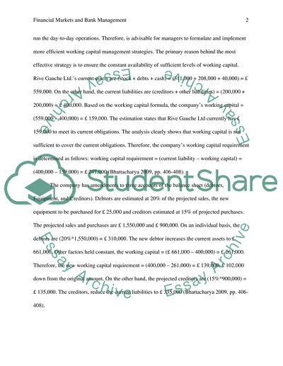 Financial Markets and Bank Management
