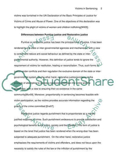 Advantages and Disadvantages of Involving Victims in the Sentencing of Offenders