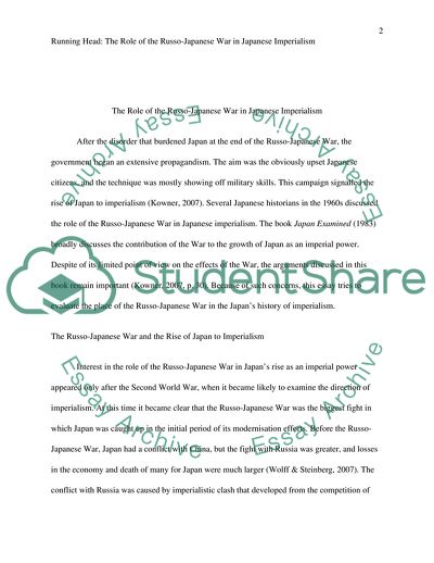 The Role of the Russo-Japanese War in Japanese Imperialism