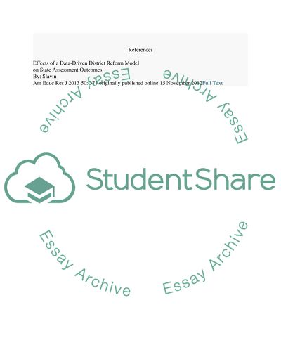 Effects of a Data-Driven District Reform Model on State Assessment Outcomes