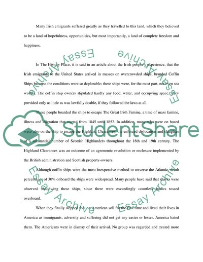 Irish Immigrants to the United States of America