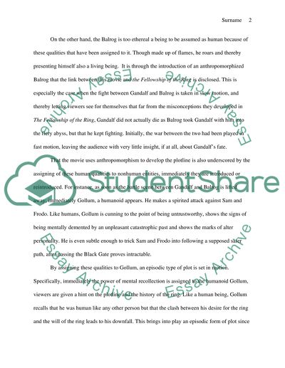 Application of Anthropomorphism in The Lord of the Rings: The Two Towers