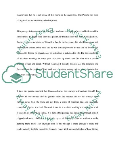 Summary of The Catcher in the Rye by J D Salinger