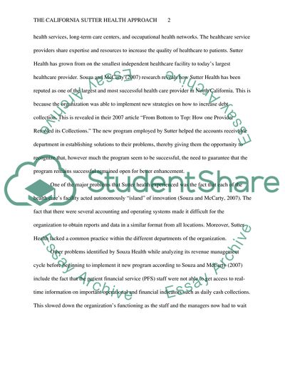 The California Sutter Health Approach