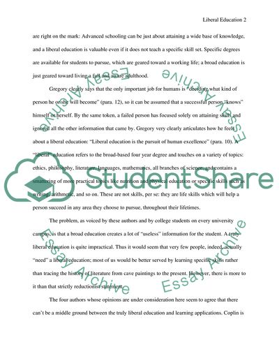 Who, if Anyone, Needs to Have a Liberal Education