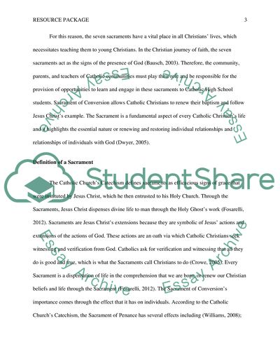 Religious Education Resource Package