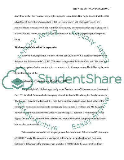 The Veil of Incorporation