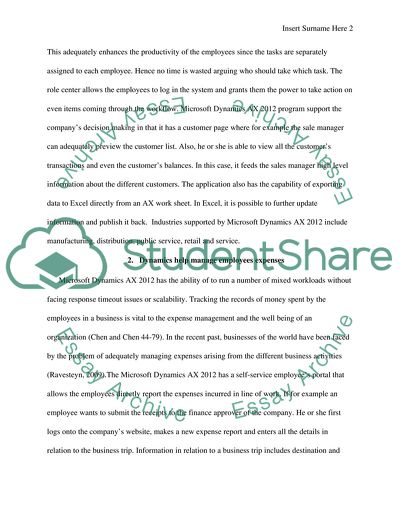 Dynamics Overview Microsoft Dynamics and it Role for Users