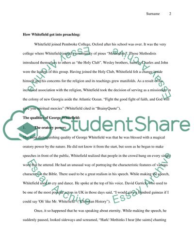 Brief Biography of George Whitefield