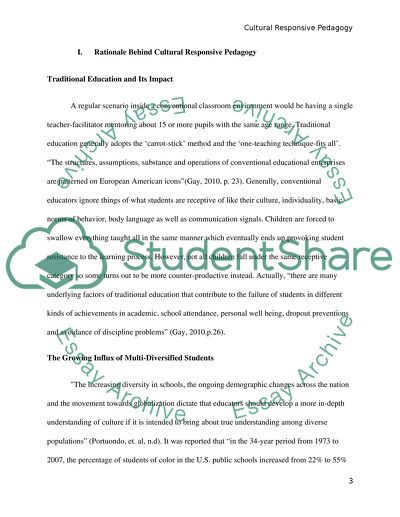 The Cultural Respinsive Pedagogy, the Paradigm