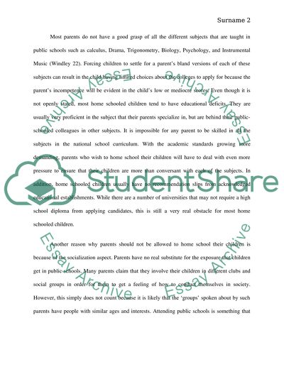 Children Should Never Be Educated at Home by Their Parents