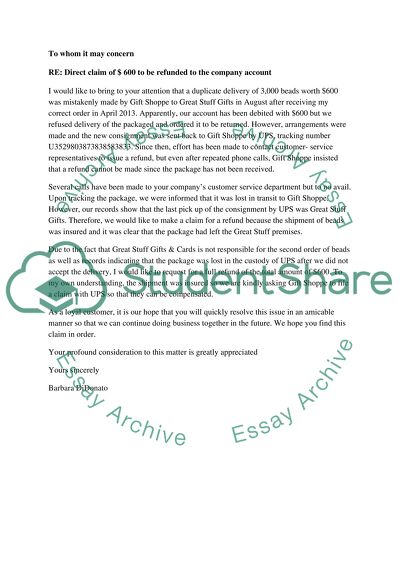 Claiming to Refund to Company Account