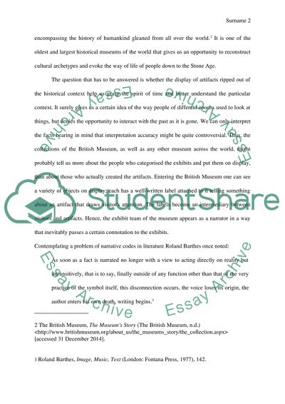 The Presentation of History in a Museum and Its Collections