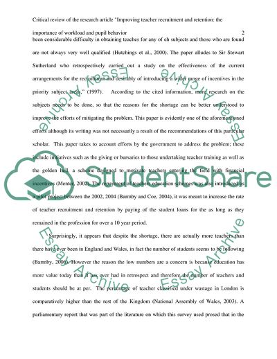 Improving Teacher Recruitment and Retention: The Importance of Workload and Pupil Behaviour