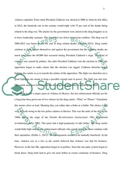 Causes of High Levels of Violence in Contemporary Mexico