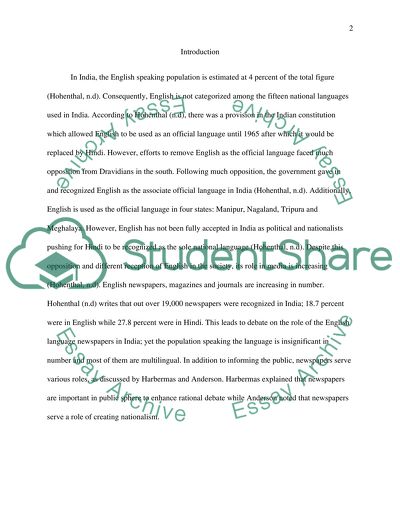 The Roles That English Language Newspaper Play in India