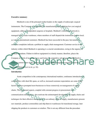 Meditech Supply Chain Design