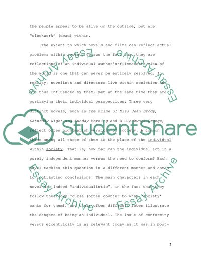 The Problems of Post-War British Society in A Clockwork Orange, The Prime of Miss Jean Brodie