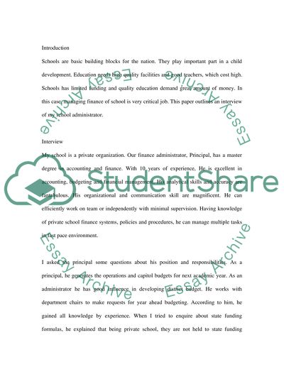 School Administrator Interview