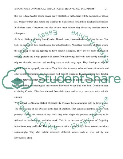 Importance of Physical Education in Behavioral Disorders