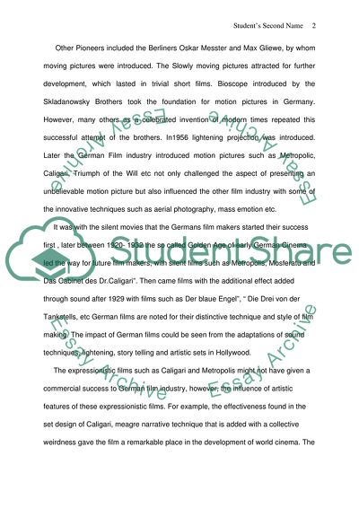 The Impact of German Film Industry on the Development of World Cinema