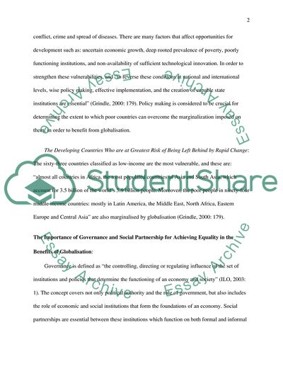 The Effect of Globalization on Developing Countries