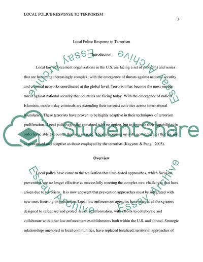 Local Police Response to Terrorism