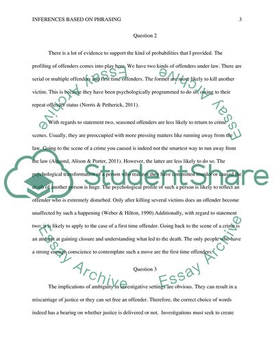 Inferences Based on Phrasing and Behavioral Investigative Advice