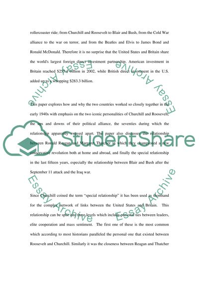 Special Relationship between Britain & the United States of America since World War II